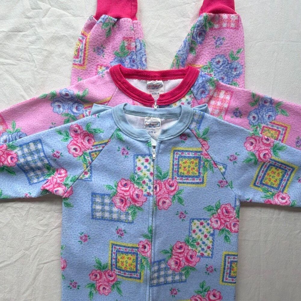 Dr. Denton Vintage Girls Pajamas sz 6 Set of 2